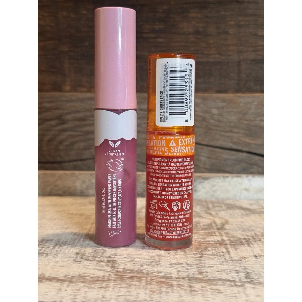 NYX Duck Plump Cherry + CoverGirl Yummy Gloss Laugh Vender Duo – New | MSRP =$19